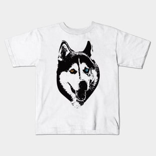 Siberian Husky Face Design Kids T-Shirt